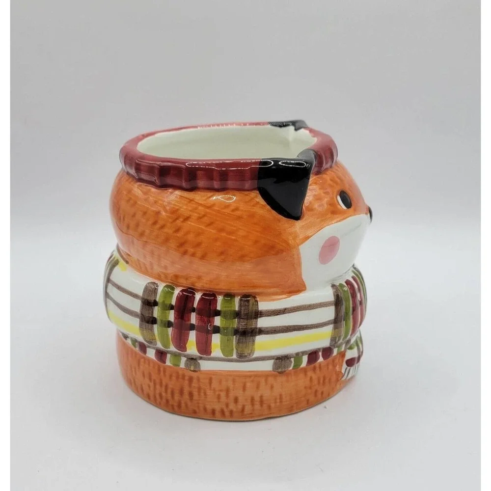 Sur La Table Ceramic Fox Wearing a Scarf Coffee Mug
